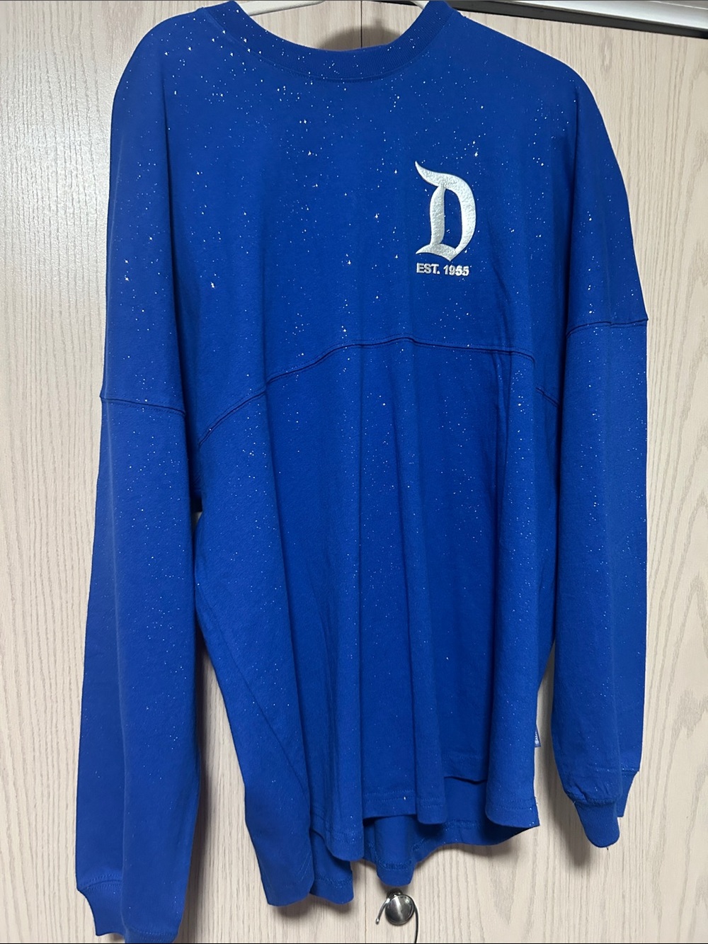 Disney Royal Blue Crewneck Sweatshirt with White 'D' Emblem
